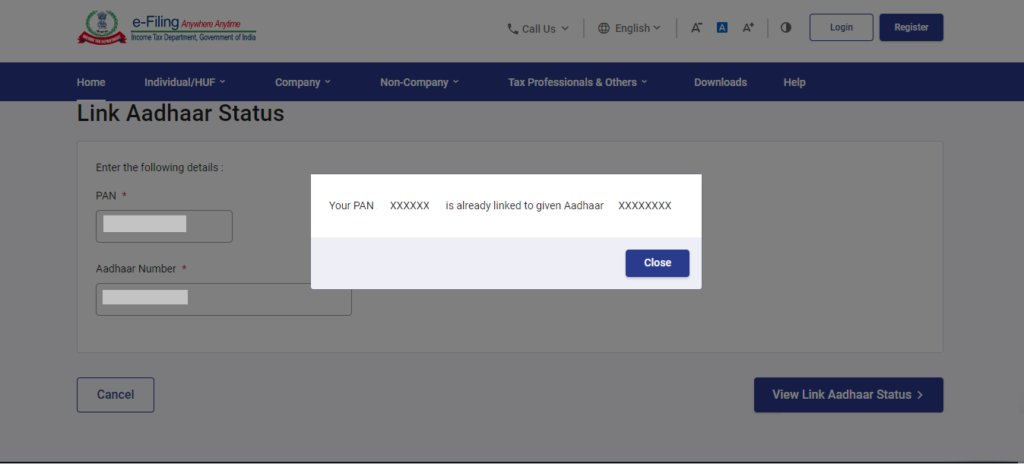 How to Check Aadhar Card link with Pan
